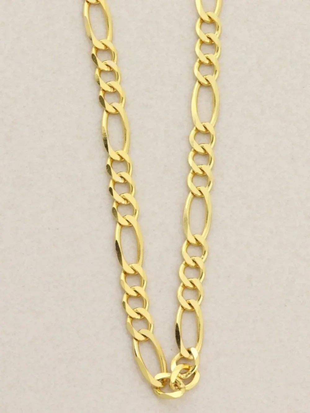 18k Yellow Gold Over Sterling Silver Figaro Link Chain Necklace 20